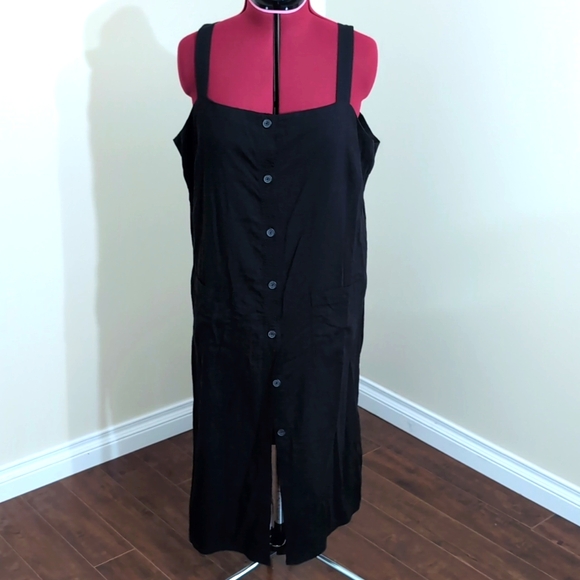 Joe Fresh Dresses & Skirts - Joe Fresh| NWT Black Button Down Midi Dress Cotton Blend